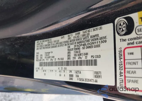 2016 Ford Fiesta Se z USA, uszkodzony, nr VIN 3FADP4BJ3GM111309